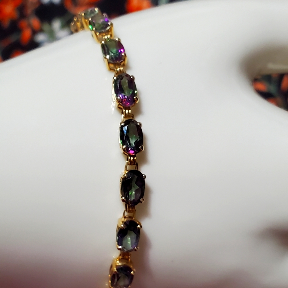 10k Gold Mystic Topaz Bracelet